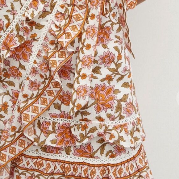 Veronica Beard Wrap Dress Mikhail Ruffled Womens 10 Floral $ 548.00 NWT - Picture 4 of 10